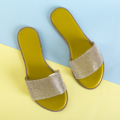 Chaussons verts pour femmes avec zircone cubique Verina - Footwear