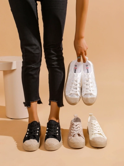Baskets en dentelle pour femmes Royalfashion avec sequins Nille