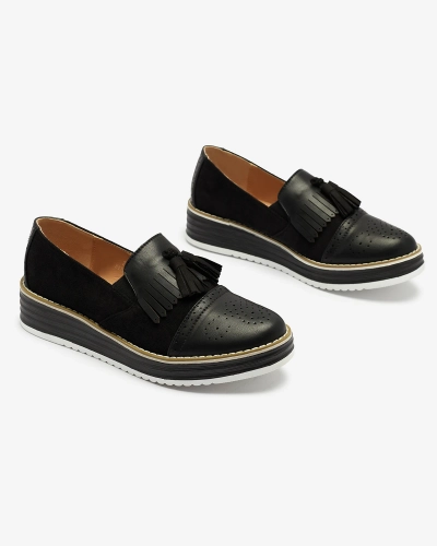 Demi-bottes noires à talons bas pour femmes Veolita- Footwear