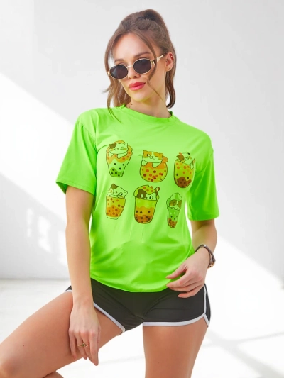 Ensemble de sport Royalfashion pour femmes avec t-shirt et shorts Kitty Cat
