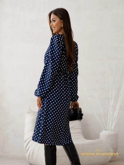 Robe midi pour femmes à pois Midnight Bloom