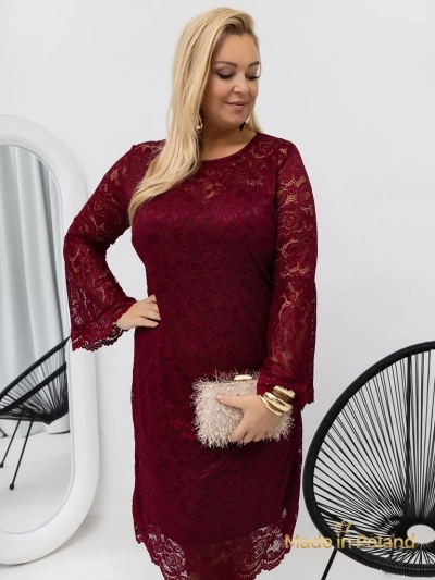 Robe midi en dentelle pour femmes à manches larges Kiss Star