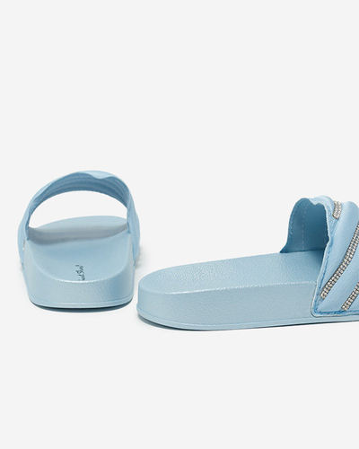 Chaussons femme bleus avec zircons cubiques Erikis - Footwear