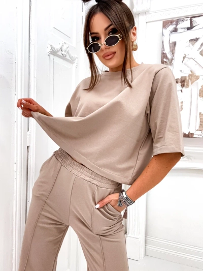 Ensemble en coton Royalfashion pour femmes avec pantalon évasé