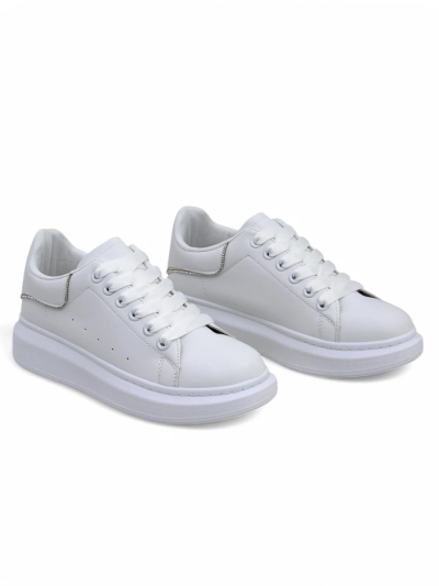 Sneakers de Sport Blanches Athena en Cuir Écologique