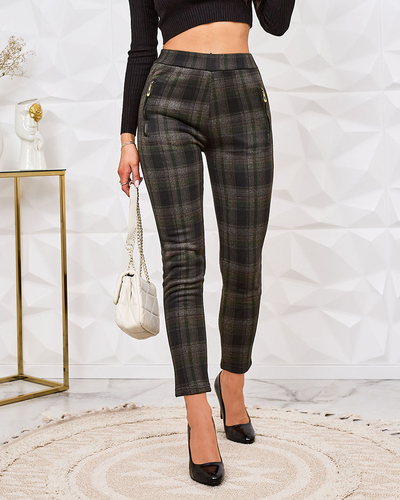 Royalfashion Pantalon teggings à carreaux isolé pour femme