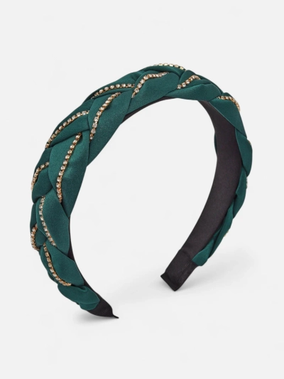 Royalfashion Serre-tête tressé orné de zircons