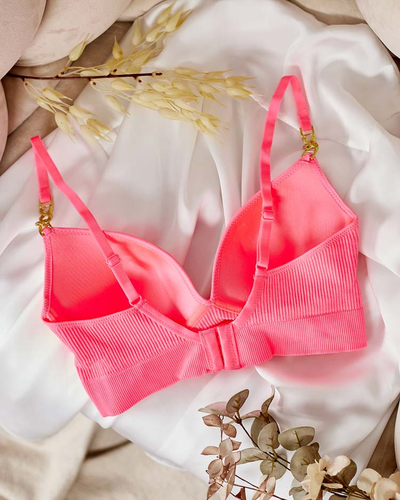 Royalfashion Soutien-gorge côtelé pour femme avec bretelles décoratives