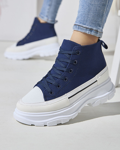 Chaussures de sport hautes pour femmes, bleu marine, de type Dolla- Footwear