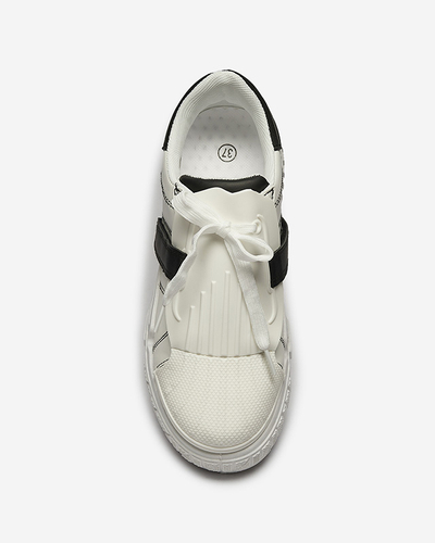 Chaussures de sport pour femmes, noires et blanches, avec empiècements en caoutchouc Inika - Footwear