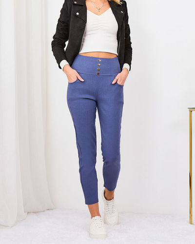Royalfashion Pantalon teggings femme bleu