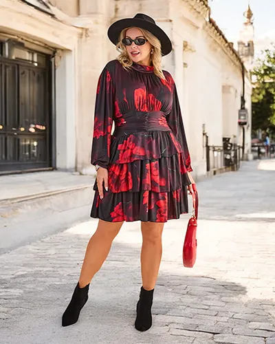 Robe mi-longue pour femmes de Royalfashion avec impression