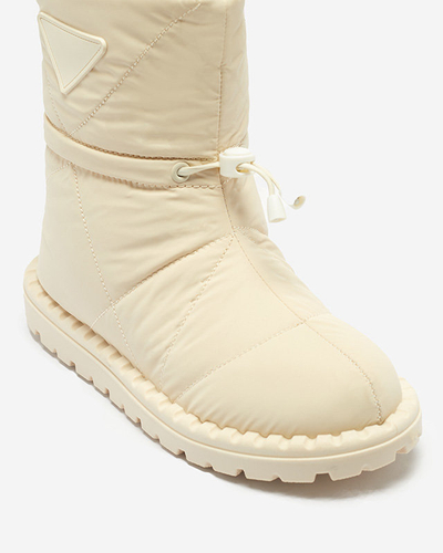 Bottes de neige matelassées crème pour femmes sur une semelle plate Ferri - Footwear