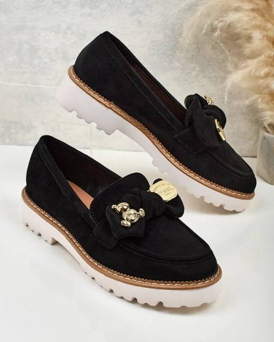 Nero Elegante Mocassins en Cuir Écologique