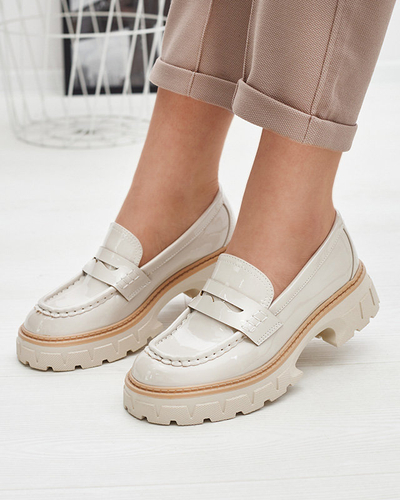 Mocassins laqués beige pour femme Mewira - Footwear