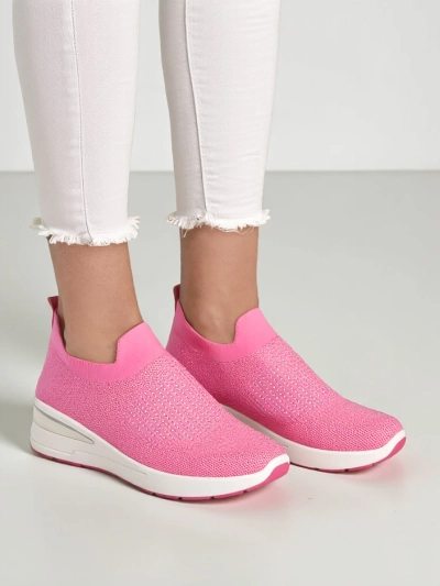 Baskets compensées pour femmes Royalfashion à enfiler avec des strass Qelavise