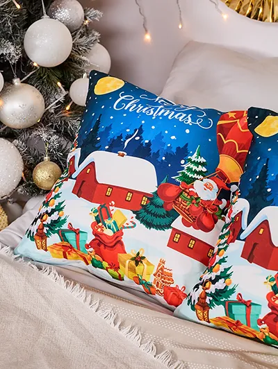 Royalfashion Housse de coussin décorative de Noël