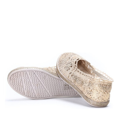 Espadrilles dorées avec broderie en dentelle Milossa - Chaussures 1