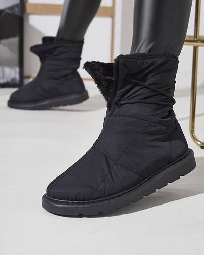Bottes noires pour femmes a'la bottes de neige Amirfu- Footwear
