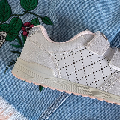 Chaussures de sport ajourées pour enfants en argent avec zircones cubiques Abrian - Footwear