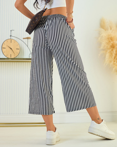 Royalfashion Pantalon culotte large rayé pour femme