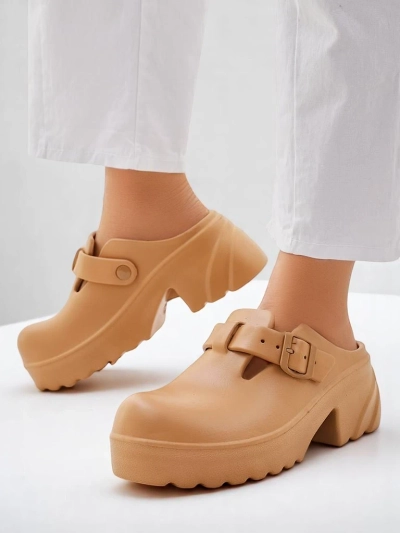 Royalfashion Sandales à talons en caoutchouc pour femmes Voxones
