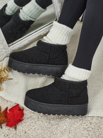 Bottes courtes imitation bottes de neige pour femmes Marellin