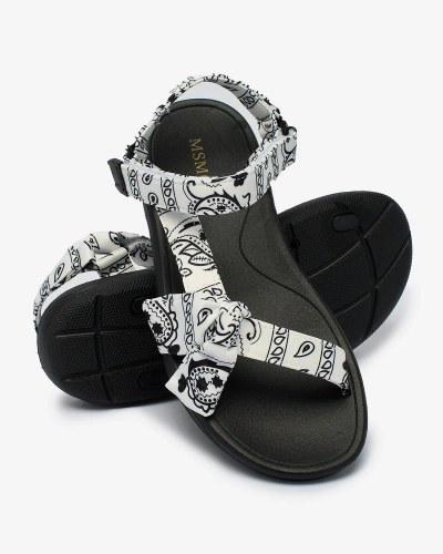 Royalfashion Sandales pour femmes blanches avec nœud Oyall