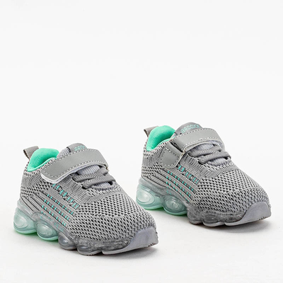 Chaussures de sport grises pour enfants avec des détails à la menthe Dons - Chaussures
