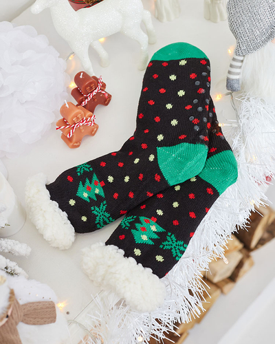 Chaussettes pour femmes rouges avec motif de Noël - Sous-vêtements