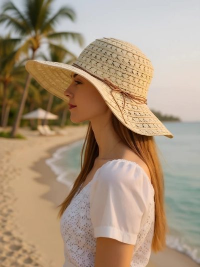 Royalfashion Chapeau de paille pour femme Convalia