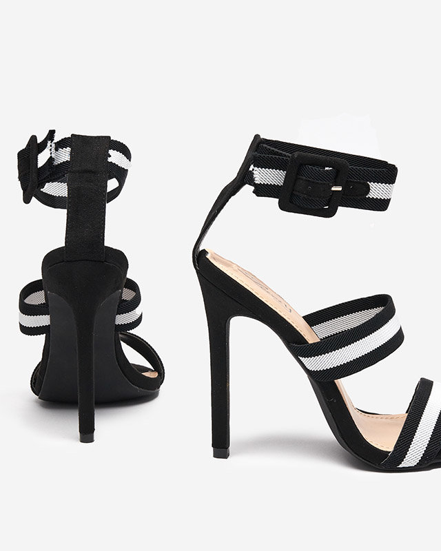 OUTLET Sandales noires pour femme à talon haut Miso-Shoes