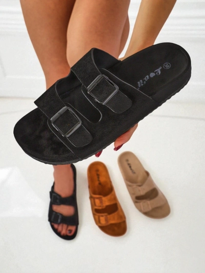Royalfashion Sandales pour femmes en éco-daim avec boucles Bella Duo