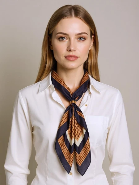 Apollonia – écharpe pour femme en polyester, marron clair, style italien, 69x66cm