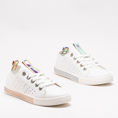 Baskets Kowen blanches avec insert en or rose - Footwear