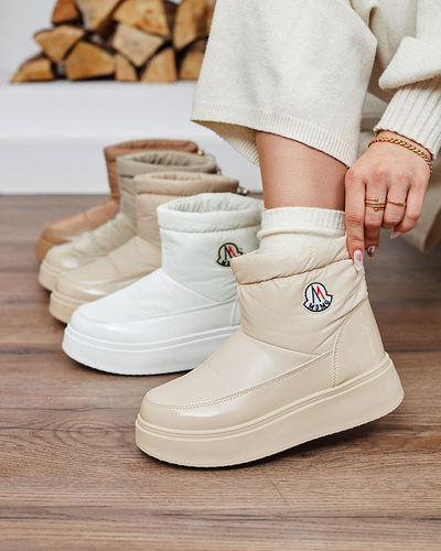 Royalfashion Bottes de neige à enfiler pour femme en couleur crème Ademra