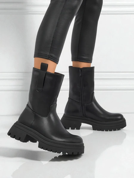 Bottines montantes pour femmes en cuir écologique Scarlet Mist