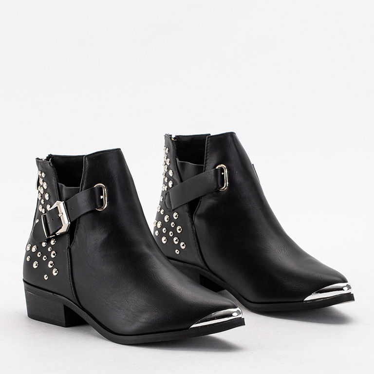 Bottines noires pour femmes avec clous et rayures Igunos - Chaussures