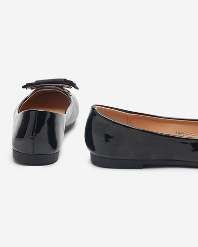 OUTLET Ballerines laquées noires à nœud Asame- Shoes