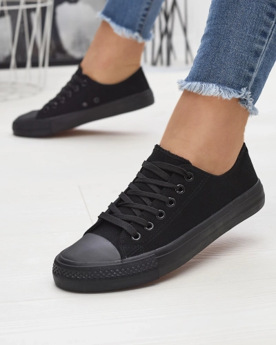 OUTLET Baskets classiques à lacets pour femme, noires Ogisa - Chaussures