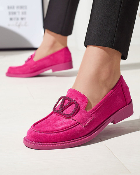 Fuchsia mocassins pour femmes avec décoration Fogras- Footwear