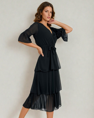Royalfashion Robe midi à volants pour femme