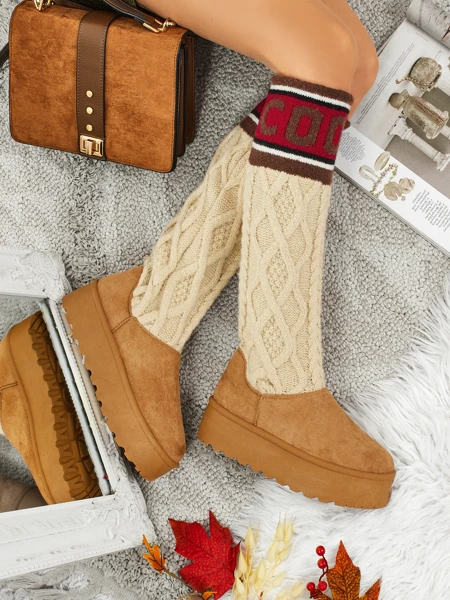 Bottes hautes de type bottes de neige pour femmes avec tige Anane