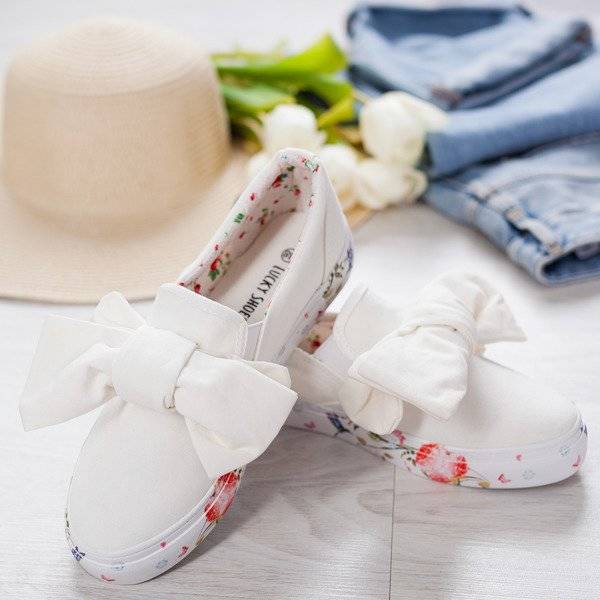 Sneakers écrues à imprimé floral Luciessa - Chaussures 1