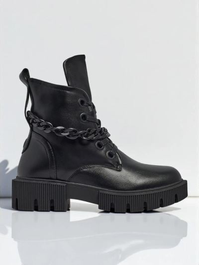 Bottines lacées pour femmes en cuir écologique Anviq