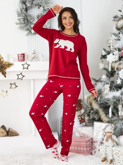 Pyjamas en coton pour femmes Royalfashion Noël avec ours polaire