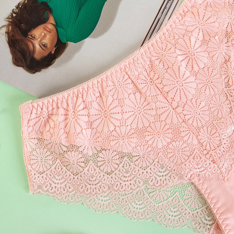 Culotte femme en dentelle rose PLUS TAILLE - Sous-vêtements