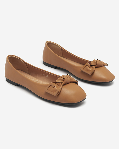 Ballerines femme camel avec décoration sur le nez Caxien- Footwear