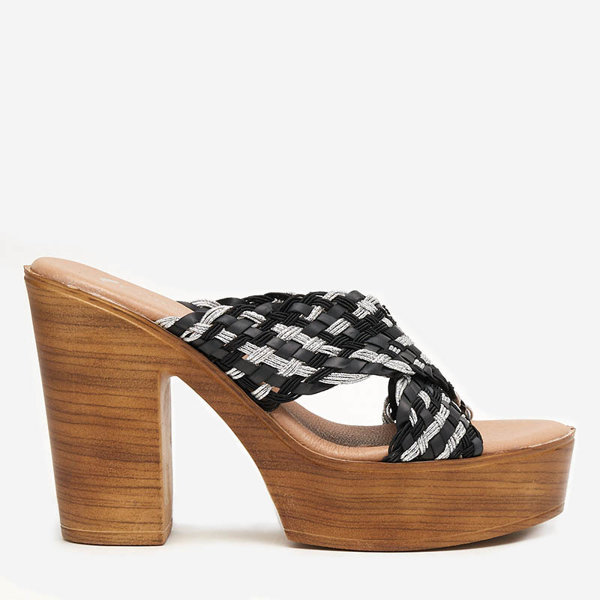 OUTLET Pantoufles pour femmes noires sur un poteau haut Kotinso - Footwear