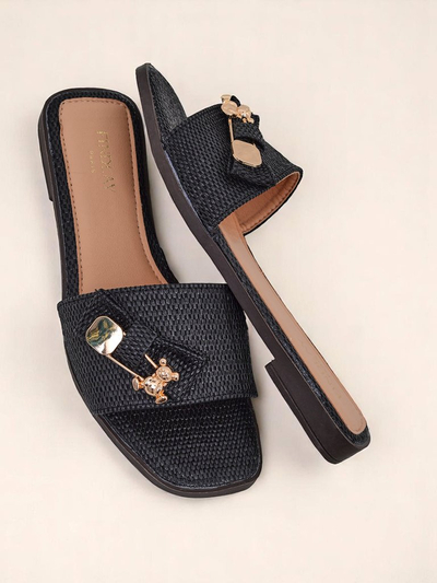 Royalfashion Tongs en paille pour femme Sandales Aurelia